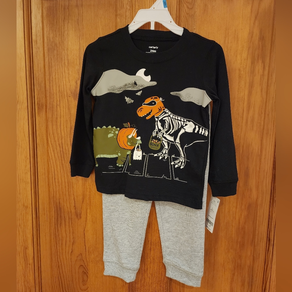 NWT Carter's Toddler Matching Set - 24M Halloween Trick-or-Treat Dinosaurs